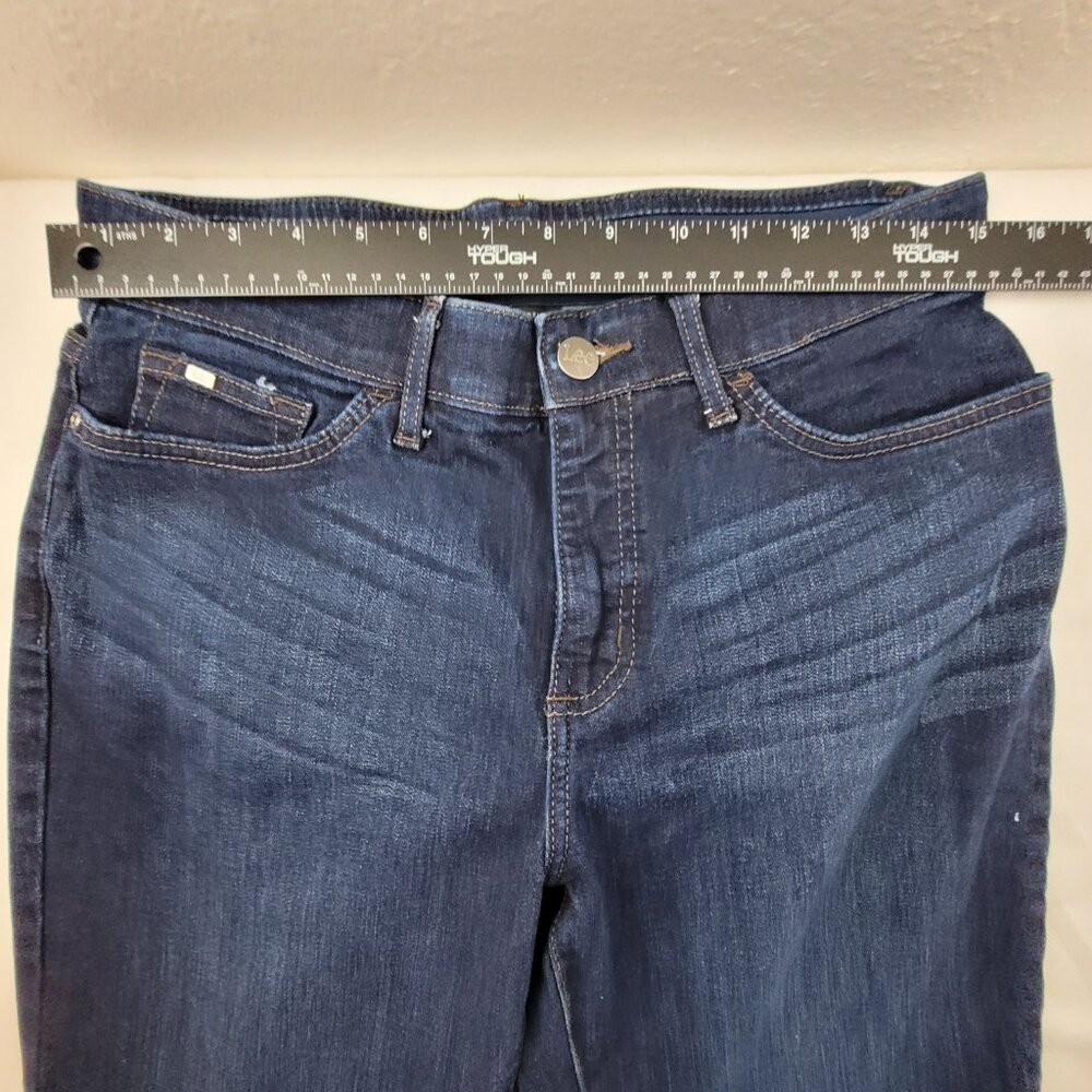 Lee Jeans Women's 10 Blue Dark Wash Regular Fit Straight Leg Flex Motion - Picture 7 of 13